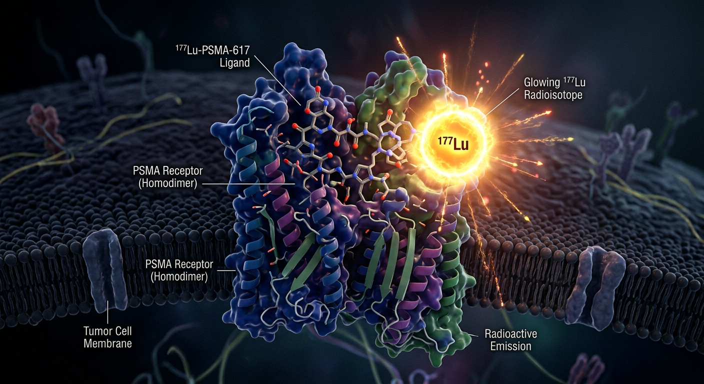 Lutesyum-177'nin PSMA ifade eden tümör hücrelerine hedeflenmiş iletimi.