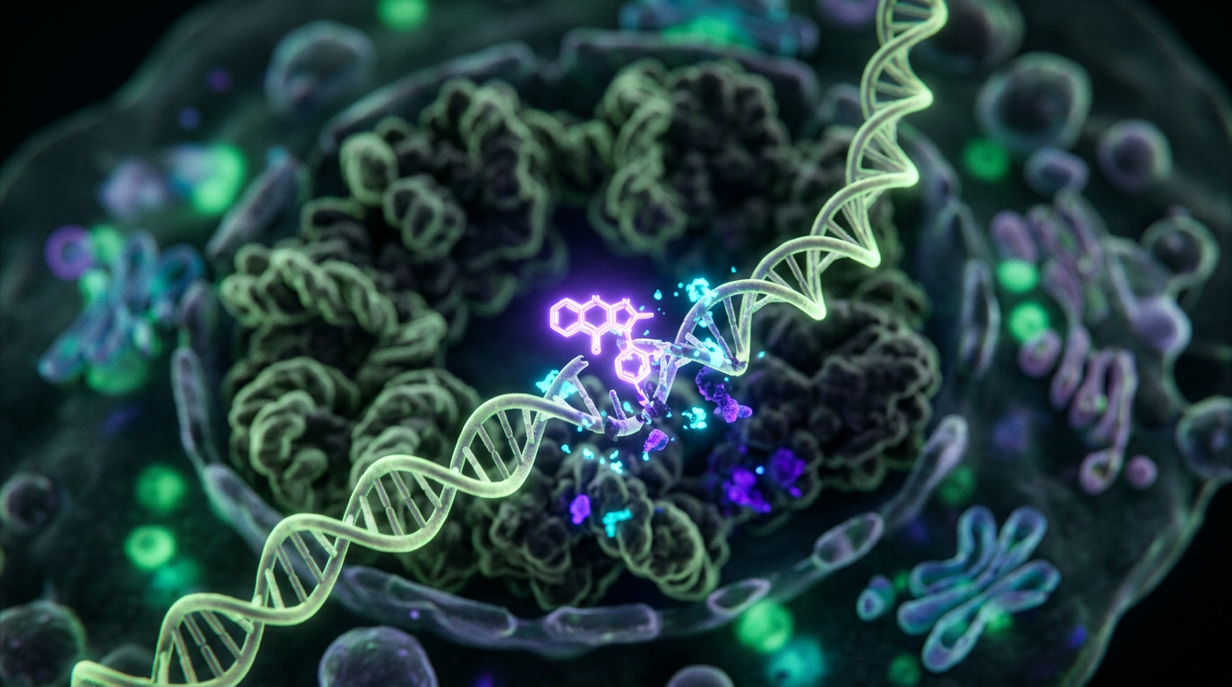 BRCA mutasyonlu hücrelerde apoptozu tetikleyen PARP inhibisyonunun moleküler görselleştirmesi.