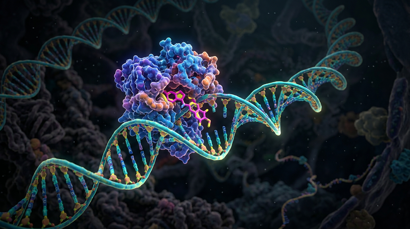 PARP inhibitörü mekanizmasının moleküler görselleştirmesi.