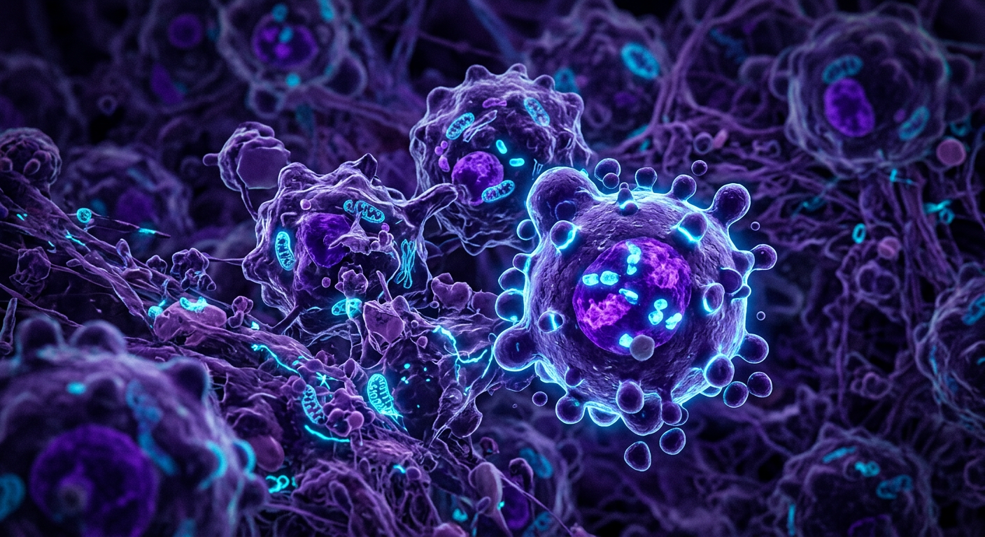 PARP inhibisyonu ile tetiklenen hücresel apoptozun mikroskobik görünümü.