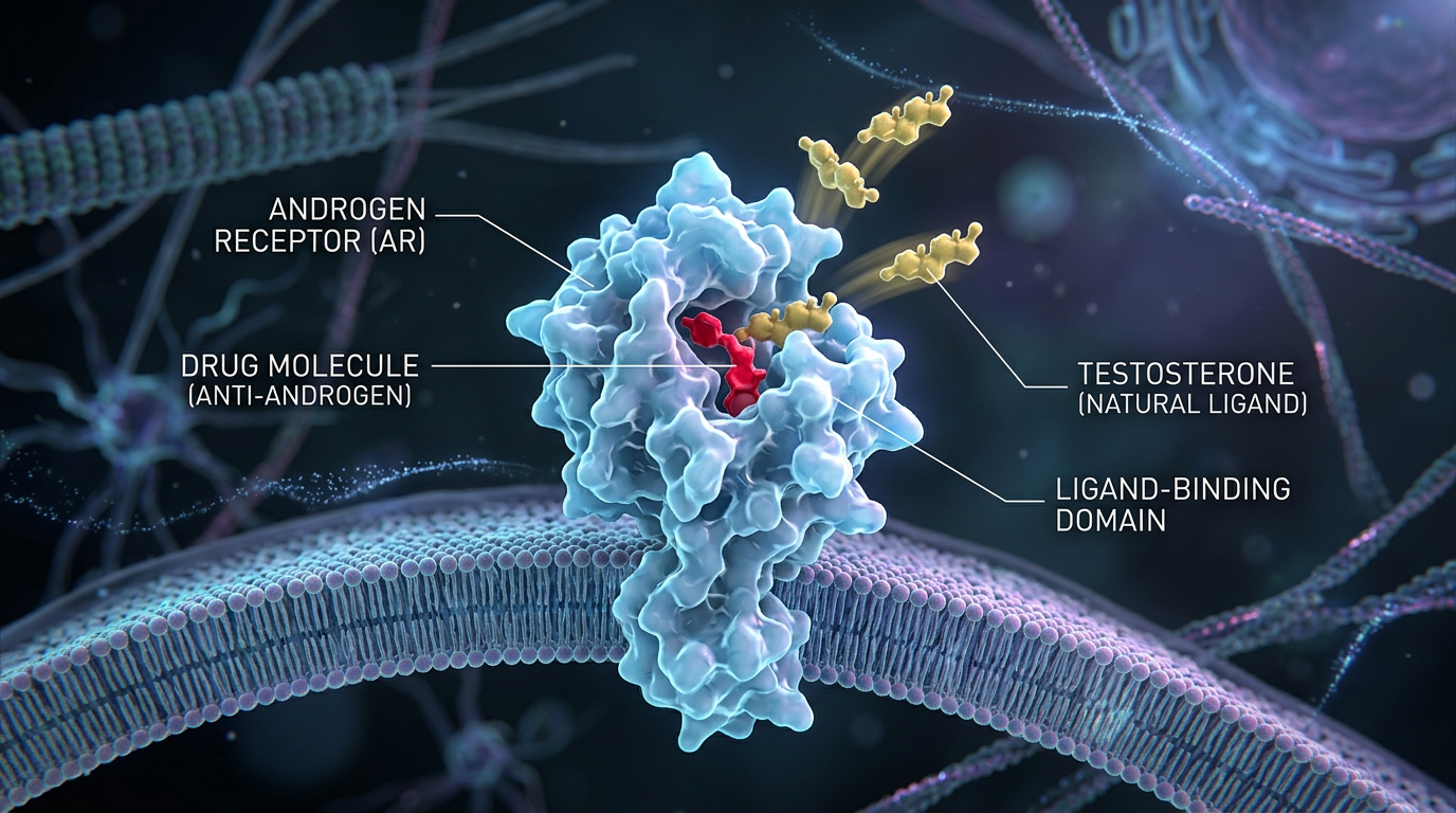 Androjen reseptör yolağı inhibisyonunun moleküler görselleştirmesi.
