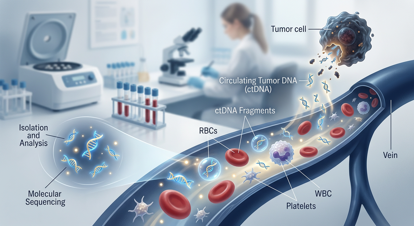 Kan örneklerinde dolaşımdaki tümör DNA'sını tespit eden laboratuvar analizi.
