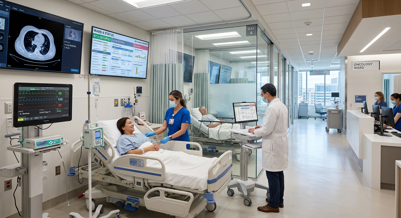 Hasta bakımı için hassas tanı yöntemlerini entegre eden klinik ortam.