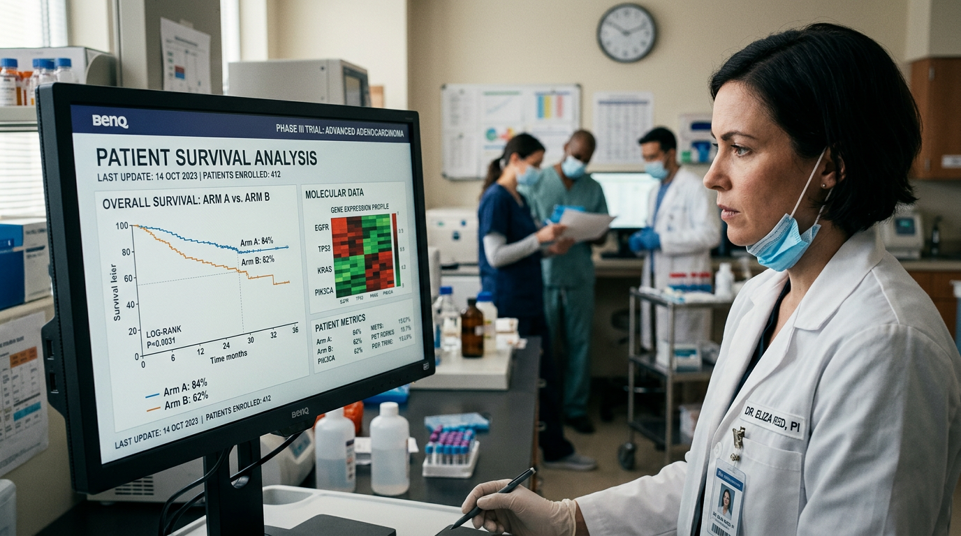 Klinik araştırma ekibi, kişiselleştirilmiş tedavi için hasta verilerini analiz ediyor.