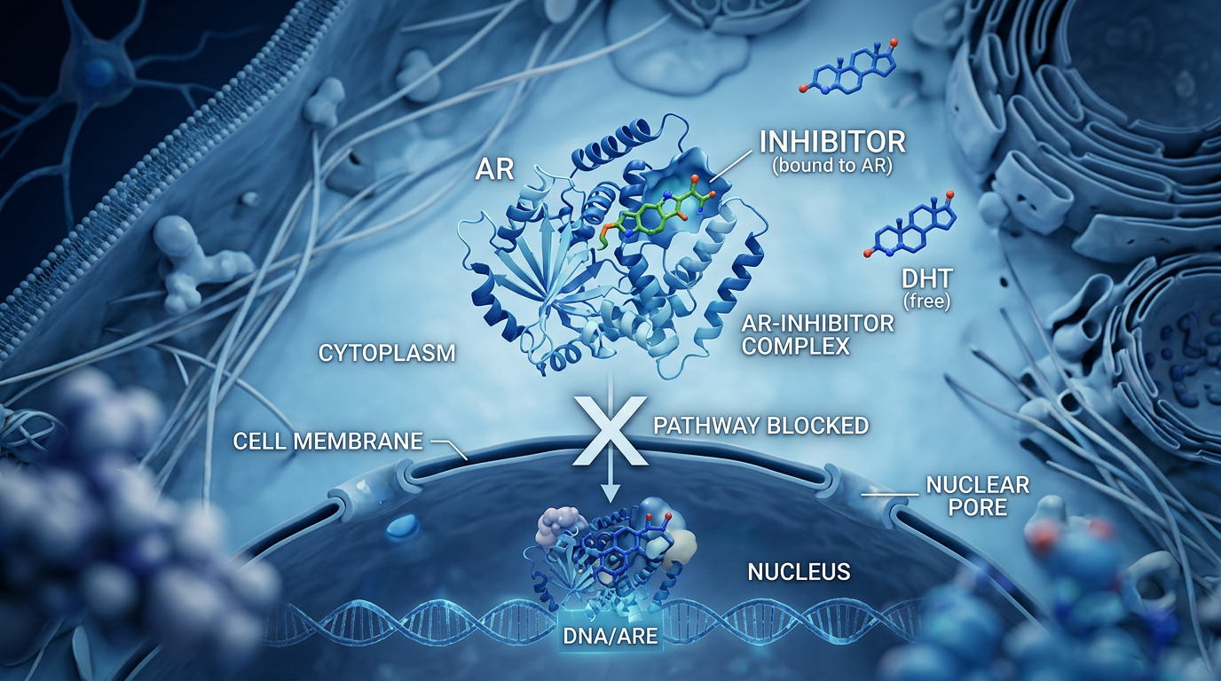 Prostat hücrelerinde androjen reseptör yolak inhibisyonunun moleküler görselleştirmesi.