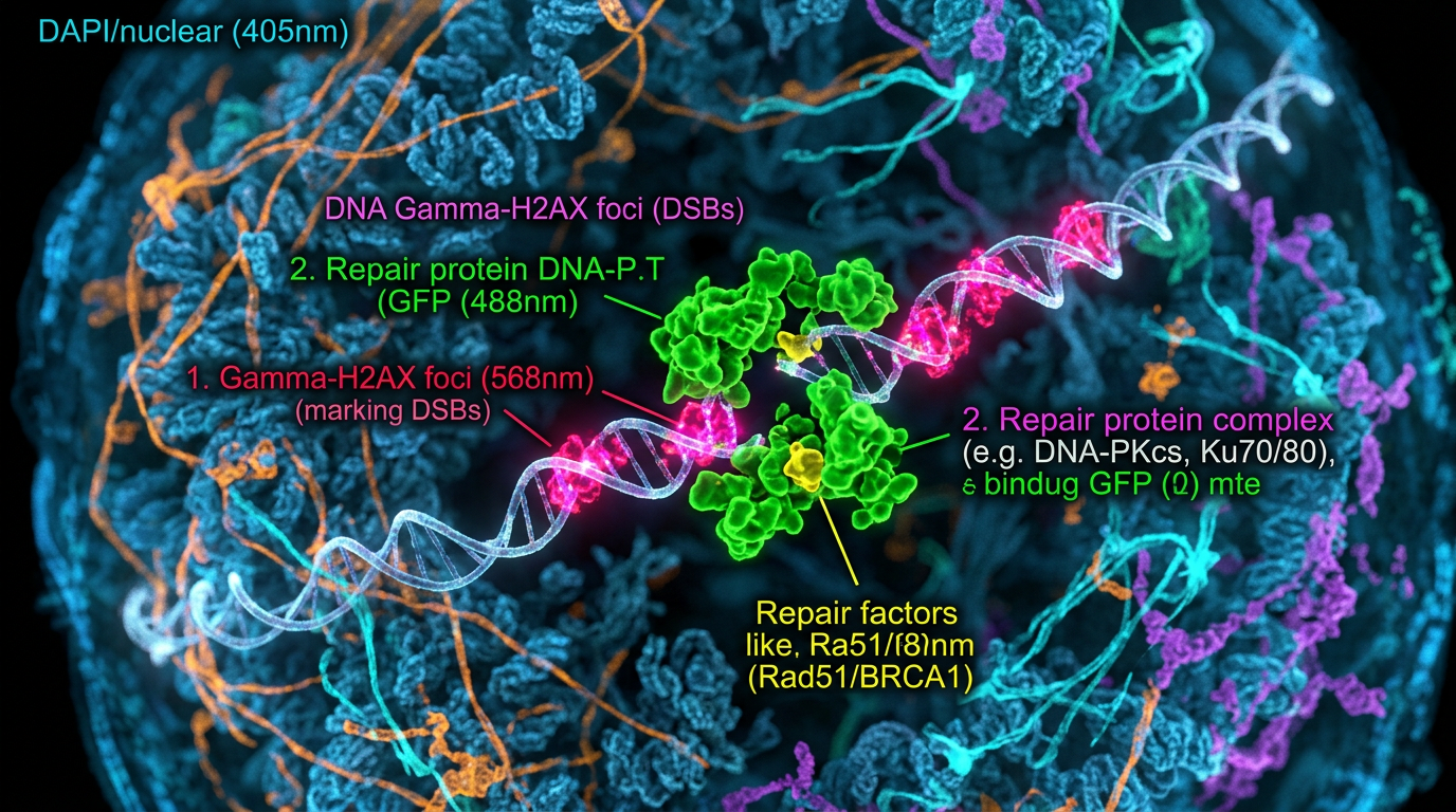 Hedeflenen DNA hasar yanıtı ve PARG inhibisyon mekanizmalarının hücresel düzeyde görselleştirilmesi.