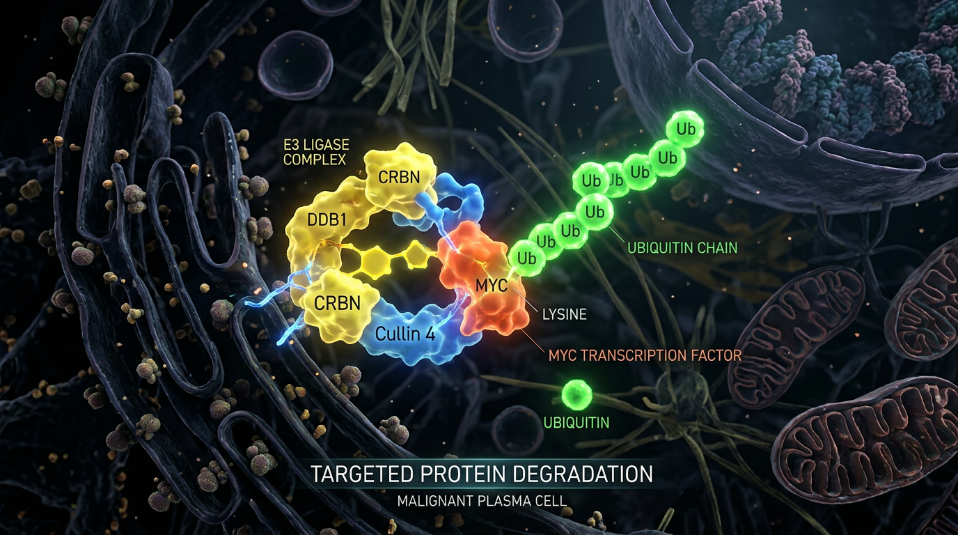 Plazma hücrelerinde hedeflenmiş protein degradasyonunun moleküler görselleştirmesi.