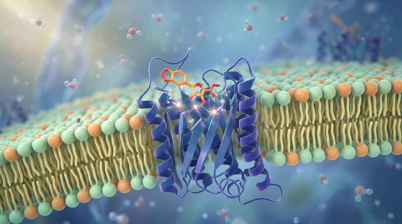 Mutant KRAS protein ceplerine bağlanan hedefe yönelik inhibitörleri gösteren detaylı moleküler mekanizma.