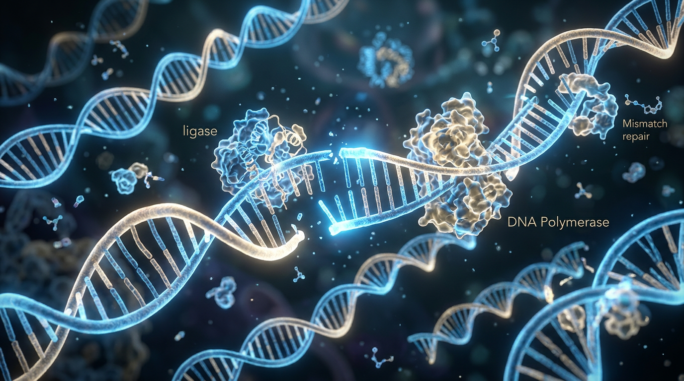 Kanser hücrelerinde DNA onarım mekanizmalarının moleküler görselleştirmesi.