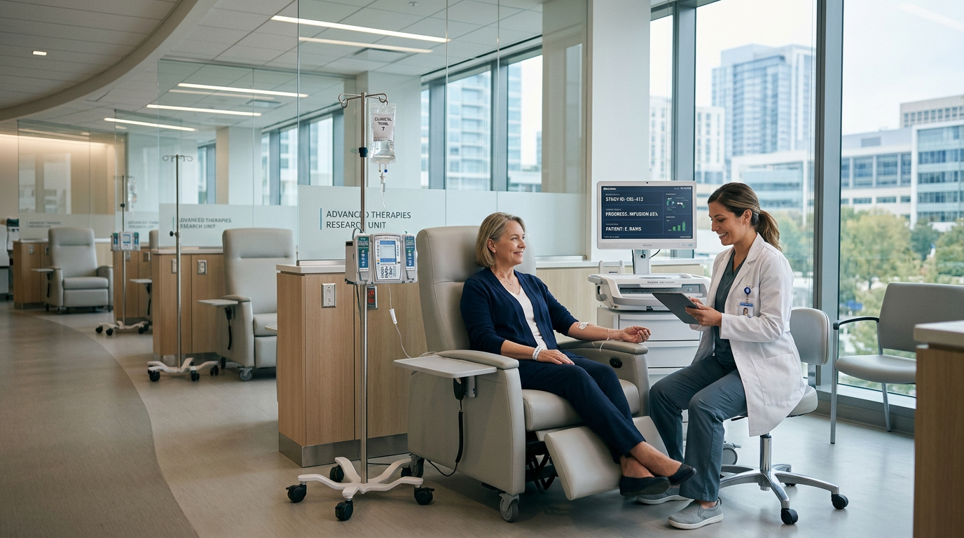 Gelişmiş hasta odaklı miyelom tedavisi için tasarlanmış klinik infüzyon ünitesi.