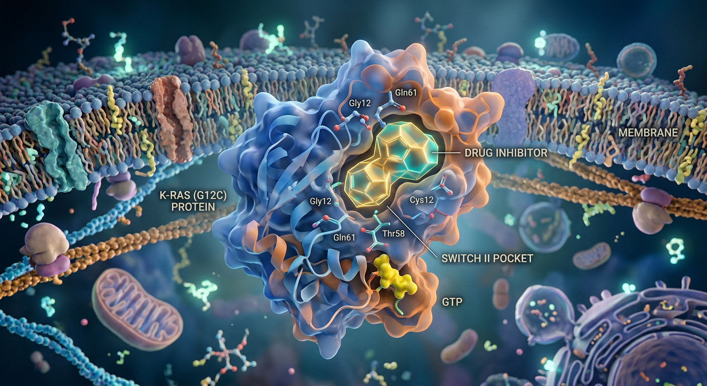 RAS(ON) inhibitör mekanizmasının moleküler görselleştirmesi.