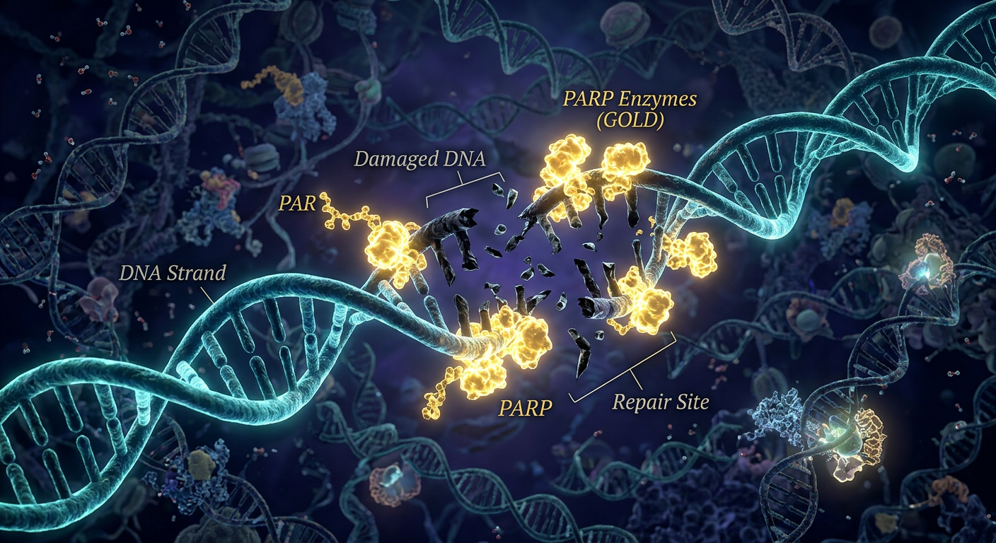 PARP enzimleri, DNA onarımı ve sentetik letalitede kritik bir rol oynamaktadır.