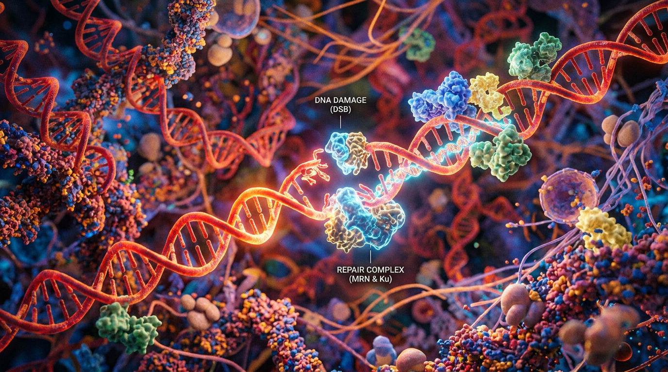 Kanser tedavisinde DNA hasarı mekanizmalarının moleküler görselleştirmesi.