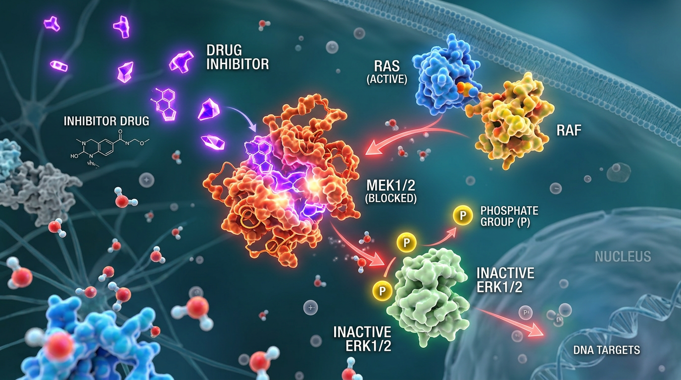 BRAF mutant tümör hücrelerinde MAPK yolunun baskılanması.