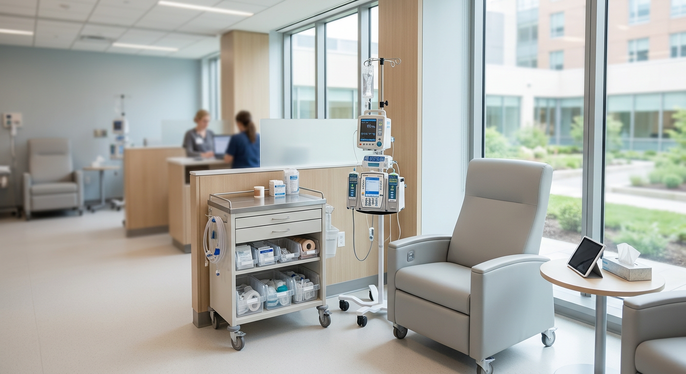 İleri evre multipl miyelom tedavisi için modern klinik ortamı.