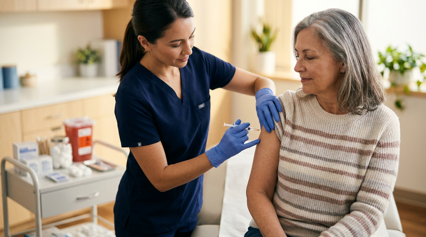 Profesyonel bir ortamda subkutan tedavinin klinik uygulaması.