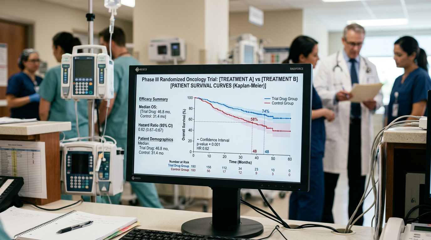 Tarlatamab'ın sağkalım avantajlarını gösteren klinik veri analizi.