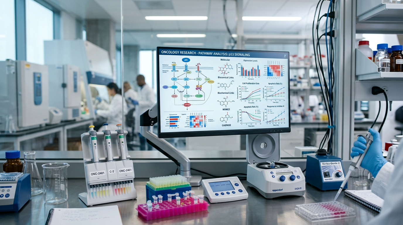 Onkoloji ilaç araştırmaları için gelişmiş laboratuvar ortamı.