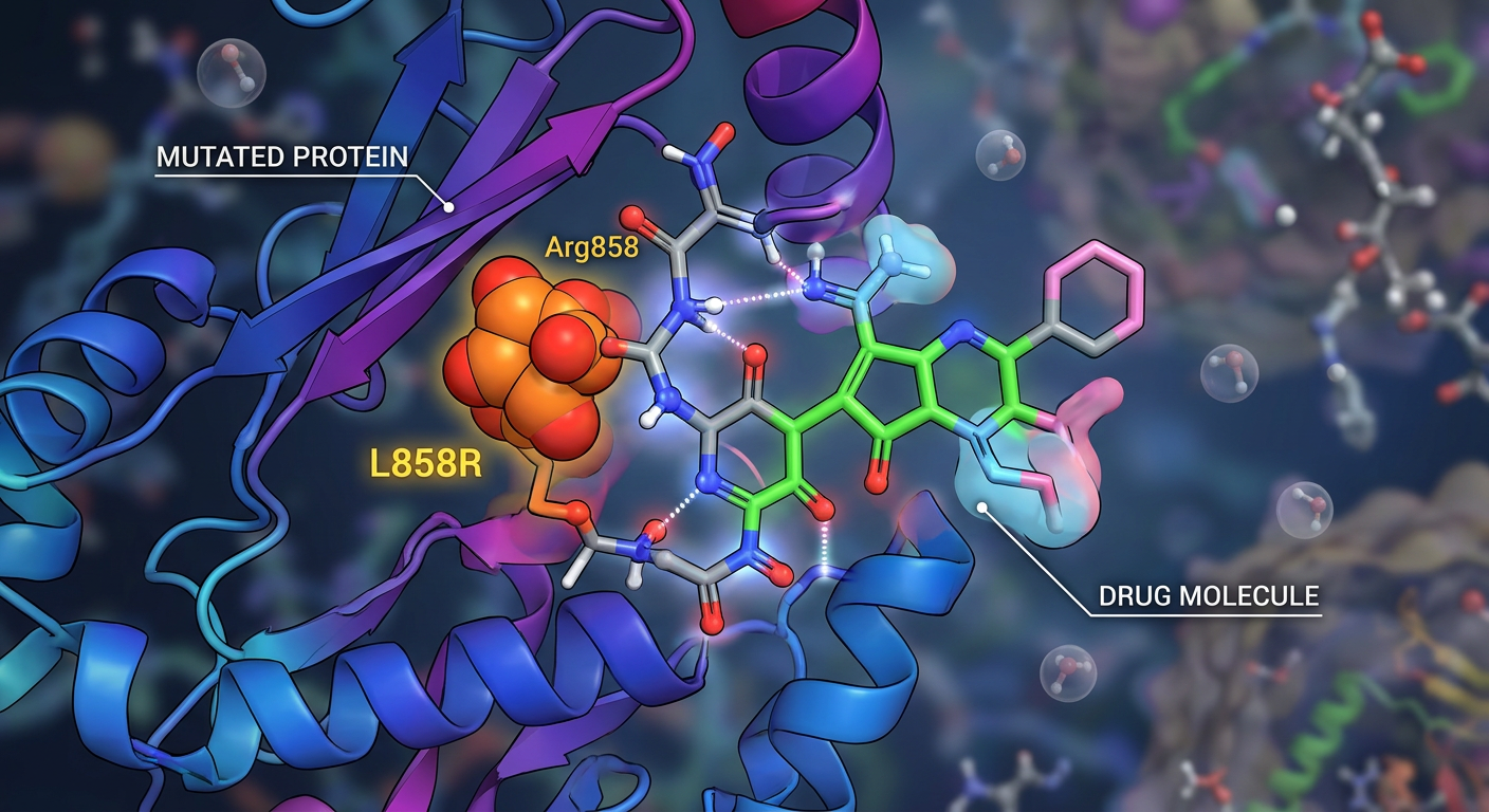 Klinik araştırmalarda kullanılan gelişmiş protein-inhibitör etkileşim modeli.
