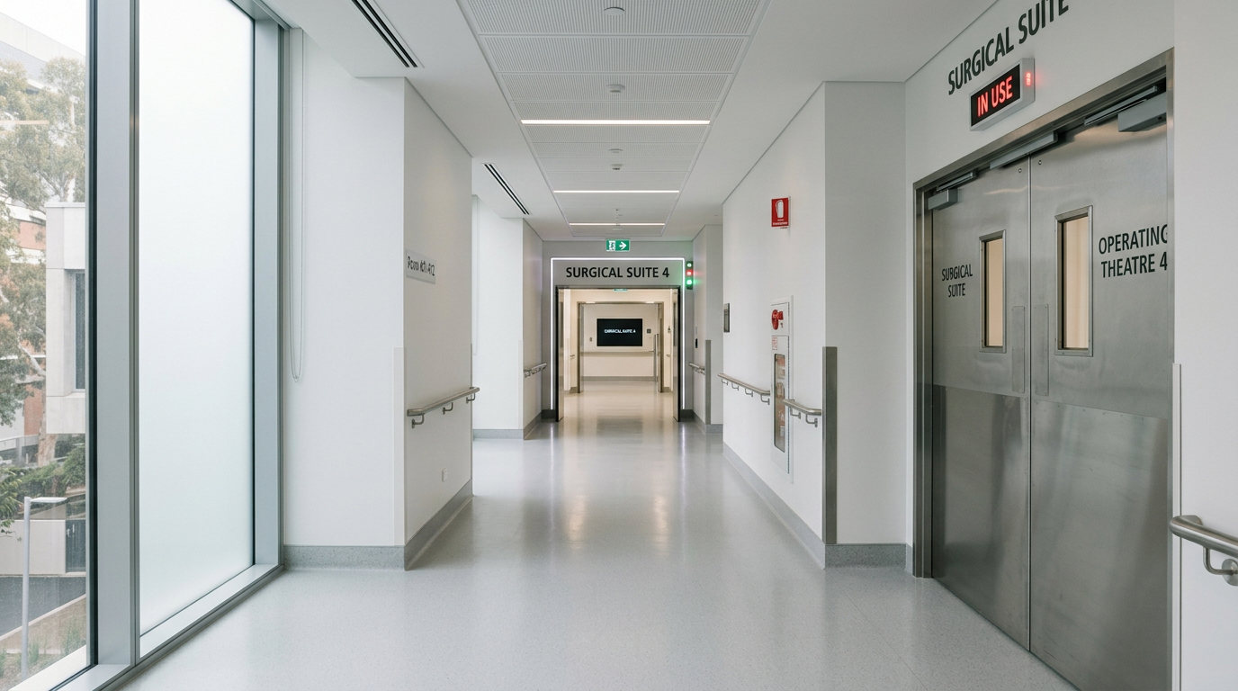 Yoğun cerrahi bakıma geçişi yansıtan modern klinik ortam.