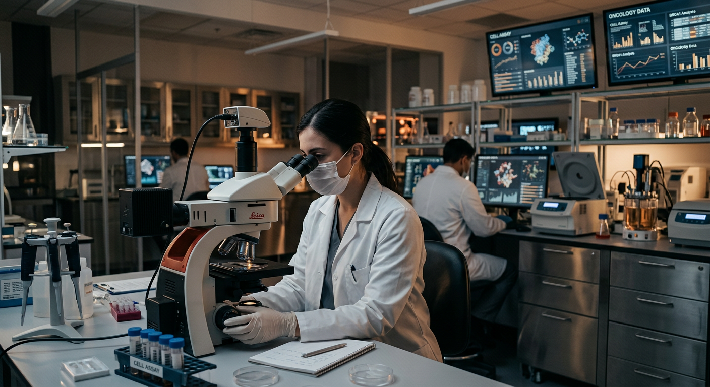 Klinik gelişmeleri destekleyen modern onkoloji araştırma ortamı.